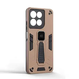 Чехол для Motorola G57 Power 5G, Proover, коричневый, с подставкой и магнитом, противоударный, ударопрочный, бронированный, панель-накладка, защита всего корпуса, термополиуретан (TPU) + поликарбонат (PC), ArmorStandart (ARM89738) - мініатюра 2