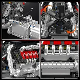 Конструктор Mould King Mking Двигун і коробка передач MB V8 (10203) [161049] - мініатюра 4