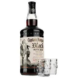 Уцінка. Алкогольний напій Captain Morgan Black Spiced 40% 1 л + 2 чарки - мініатюра 3