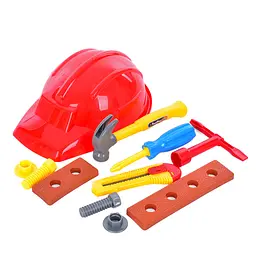 Дитячий набір інструментів Bambi SP818-8-9(Red) каска, молоток, болти