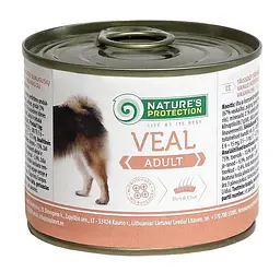 Вологий корм для дорослих собак всіх порід з телятиною Nature's Protection Adult Veal, 200г