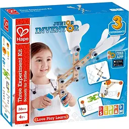 Конструктор Hape Junior Inventor 3 експерименти 37 деталі (E3030)