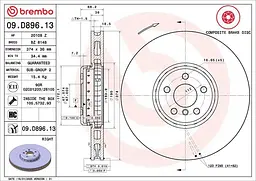 Диск гальмівний вентильований Bmw 6, 5, 8, 7, X5, 4, X6, 3, X7, 2 15-25р Brembo (09.D896.13)