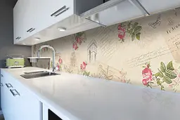 Кухонний фартух Згадка вінілова наклейка ПВХ вінтаж троянди башта колізей Бежевий Happy Pocket Z180855 - мініатюра 6