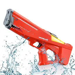 Водний бластер на акумуляторі дитячий водяний пістолет акула червоний Combuy det0018996