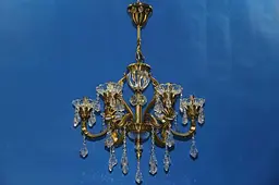 Люстра свічка E14 Splendid Ray LKM11G/6, 6 ламп, бронзова та біла, сучасний стиль, висота 85 см, діаметр 63 см