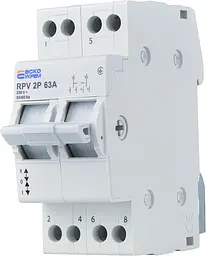 Ручний перемикач вводу (І‑0‑ІІ) 2P 63A RPV АСКО‑УКРЕМ (A0010220006) - мініатюра 3
