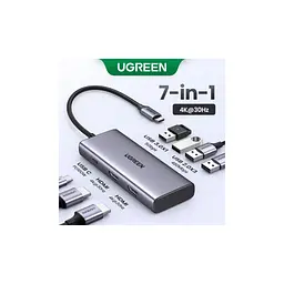 Порт-реплікатор Ugreen Dock CM498 USB 3.0 Type-C -> 1хUSB-A 3.0/3хUSB-A 2.0/2xHDMI 4K 30Гц PD (35897) - мініатюра 5