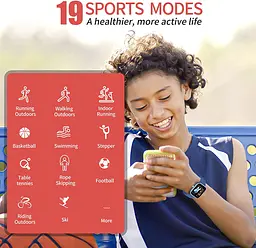 Дитячий смарт-годинник для дітей HENGTO Kids Fitness Tracker, водонепроникний розумний годинник IP68 - мініатюра 3
