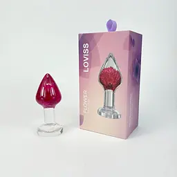 Анальна пробка Loviss Gomphrena Globosa зі справжнім амарантом усередині - мініатюра 4