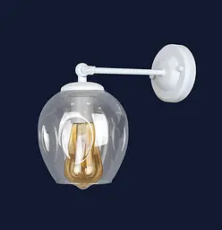 Бра настінне Levistella 756WPR0231F-1 WH+CL, E27, білий метал + прозоре скло, сучасний стиль для дому - мініатюра 2