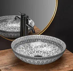 Умивальник Rea Arte накладний dark grey REA-U8002, Сірий - мініатюра 6