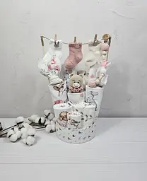 Букет з пелюшок для немовлят A.L.Babybox Звірята в трояндах (BU 27208199)