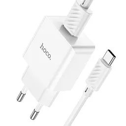 Блок живлення мережевий Hoco C106A Leisure + Type-C single port charger 1USB 10.5W білий - мініатюра 4