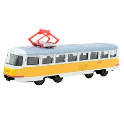 Іграшка Трамвай АВТОПРОМ 6411ABD Біло-жовтий shop (2000999353130) - мініатюра 1