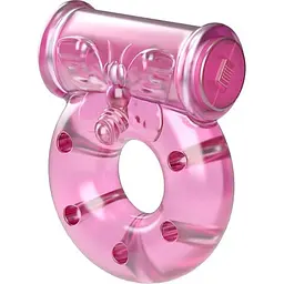 Кільце з вібрацією і презервативом Lybaile Vibrator & condom BI-010081, Рожевий - мініатюра 3
