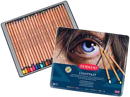 Набір олійних олівців Derwent Lightfast метал 24 шт. - мініатюра 3