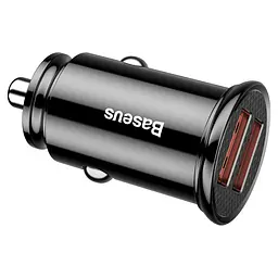 Автомобільний зарядний пристрій Baseus Circular Plastic A+A 30W Dual QC3.0 Чорний (CCALL-YD01) - мініатюра 6