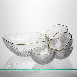 Набір салатниць Golden 7 штук 1.5 л/0.2 л із золотою окантовкою Yiwu HP-34-43