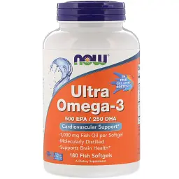 Жирні кислоти Now Foods Ультра Омега-3, 500 EPA / 250 DHA, Ultra Omega-3, 180 гелевих капсул (NOW-01665)