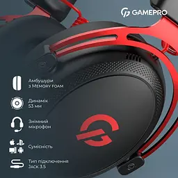 Навушники GamePro Asgard Skald Origin Black-Red (HS850BR) - мініатюра 13