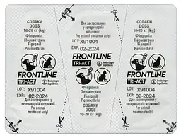Краплі Boehringer Ingelheim Frontline Tri-Act від бліх та кліщів для собак 10-20 кг 3 піпетки + Плед для пікніка Frontline темно-синій - мініатюра 5