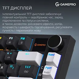 Клавіатура бездротова GamePro Asgard Valhalla Pro 75% Wireless/Bluetooth/USB Black with display (MK160B-D-Pro) - мініатюра 8
