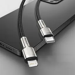 Дата кабель Baseus Cafule Metal Type-C to Lightning PD20W (2m) (CATLJK-B) Чорний - мініатюра 2