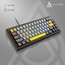 Клавіатура USB Ajazz AK650 Moon Yellow switches Grey/White/Yellow (AK650-MY-GWY) UA - мініатюра 7