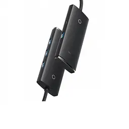 USB-хаб Baseus Lite Series 4-Port USB-A HUB Adapter (USB-A to USB 3. 0x4) 1m чорний - мініатюра 3