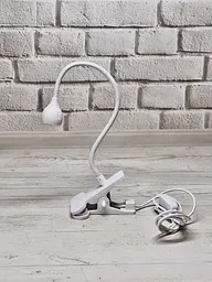 Лампа LED/UV гнучка на прищіпці 5W з USB Біла