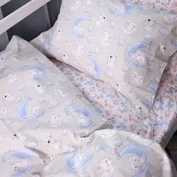 Наволочка MirSon Poplin Line Kids 07 Rabbits 45х45 см різнобарвна (2200009718007) - мініатюра 4
