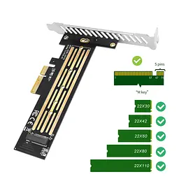 Контролер Dynamode M.2 SSD NVMe M-Key to PCI-E 3.0 x4/ x8/ x16, full profile br (PCI-Ex4- M.2 M-key) - мініатюра 5