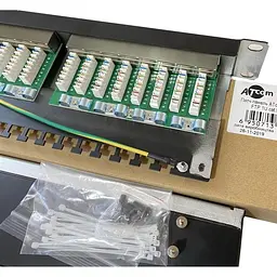 Патч-панель Atcom FP6224 19" 24хRJ-45 FTP 1U cat.6 в зборі - мініатюра 2