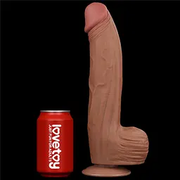 Фалоімітатор LoveToy Sliding-Skin Dual Layer Dong King Sized 31 см коричневий - мініатюра 15