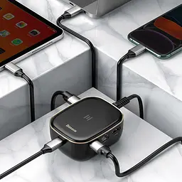 Мультипортовий адаптер USB Хаб Baseus Multi-Functional Charger Type-C CAHUB-AU01 Black - мініатюра 7
