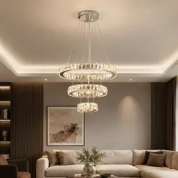 Світлодіодна люстра Splendid Ray L87519/480+320+180/3 LED з кришталем, хром, 100 Вт, з пультом і димером