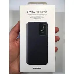 Оригінальний чохол-книжка Samsung S-View Flip Cover для Samsung Galaxy S22 5G (6.1") Чорний EF-ZS901CBEGRU - мініатюра 4