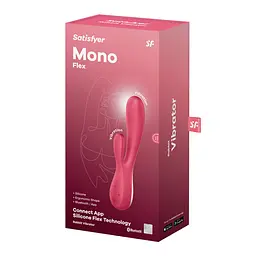 Смарт вібратор-кролик Satisfyer Mono Flex Red, 2 мотори, керування через інтернет - мініатюра 4