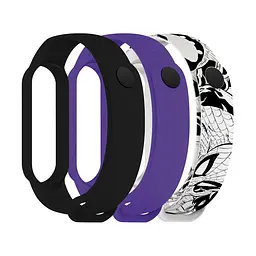 Комплект силіконових ремінців для фітнес браслетів Xiaomi Mi Band 5/6/7, Silicone, symbiosis comix, зі зручною застібкою, на фітнес трекер та смарт годинник, ArmorStandart (ARM77055)