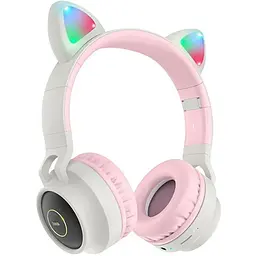 Навушники бездротові Hoco W27 Cat Ear накладні з вушками та LED підсвічуванням