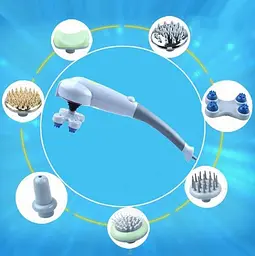 Ручний вібраційний масажер універсальний для тіла Maxtop Magic Massager 8 в 1 Вібромасажер з інфрачервоним випромінюванням і - мініатюра 5