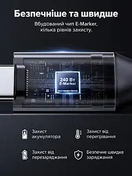Кабель UGREEN L536 USB-C - USB-C кутовий 90° PD 3.1 240 Вт 2 м чорний (85345) - мініатюра 8