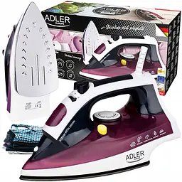 Праска Adler AD 5022, 3000 Вт, підошва з нержавіючої сталі, паровий удар 65 г/хв 1 шт. фіолетовий (30213-IS) - мініатюра 8