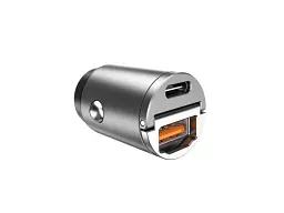 Автомобільний зарядний пристрій Aspor A908 Mini Metal (USB/USB-C/4.8 A/30 W) graphite - мініатюра 2