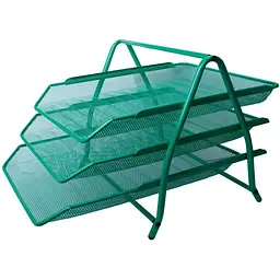 Лоток для паперів Buromax горизонтальний 3 в 1, металевий, зелений (BM.6252-04)