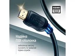 Кабель ColorWay HDMI-HDMI V2.0 4K/60Hz 5 м Black (CW-CBHD080-BK) - мініатюра 4