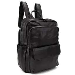 Чоловічий шкіряний рюкзак чорний Tiding Bag 2086A чорний - мініатюра 1