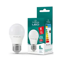 Лампочка TITANUM G45 6W E27 4100K 220V (TLG4506274) - мініатюра 2