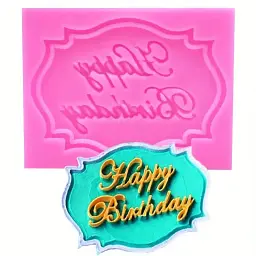 Молд кондитерський Happy Birthday 68 x 55 мм рожевий - мініатюра 6